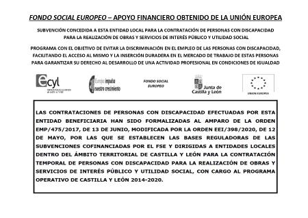 Imagen APOYO FINANCIERO UNION EUROPEA (CONTRATACIóN DE PERSONAS CON DISCAPACIDAD)
