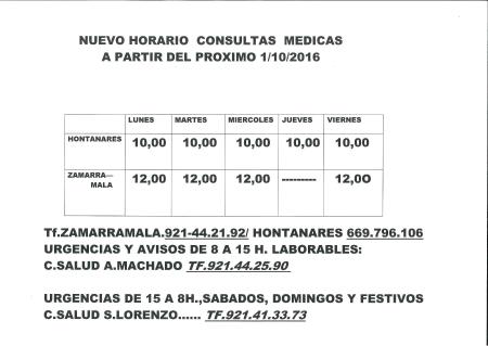 Imagen Nuevo Horario de la Consulta Médica