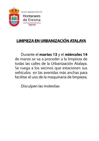 Imagen Tareas de limpieza en Urbanización Atalaya