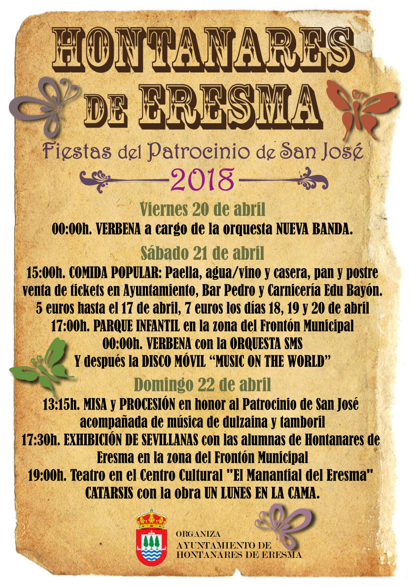 Imagen Cartel y Programa de las Fiestas del Patrocinio de San José 2018
