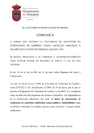 Imagen NOTA IMPORTANTE: ART. 19 DE LA LEY 6/1998 DE 13 DE ABRIL SOBRE REGIMEN DEL SUELO Y VALORACIONES