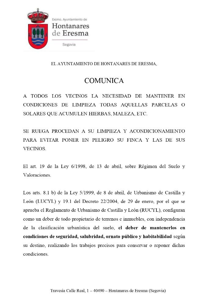 Imagen NOTA IMPORTANTE: ART. 19 DE LA LEY 6/1998 DE 13 DE ABRIL SOBRE REGIMEN DEL SUELO Y VALORACIONES
